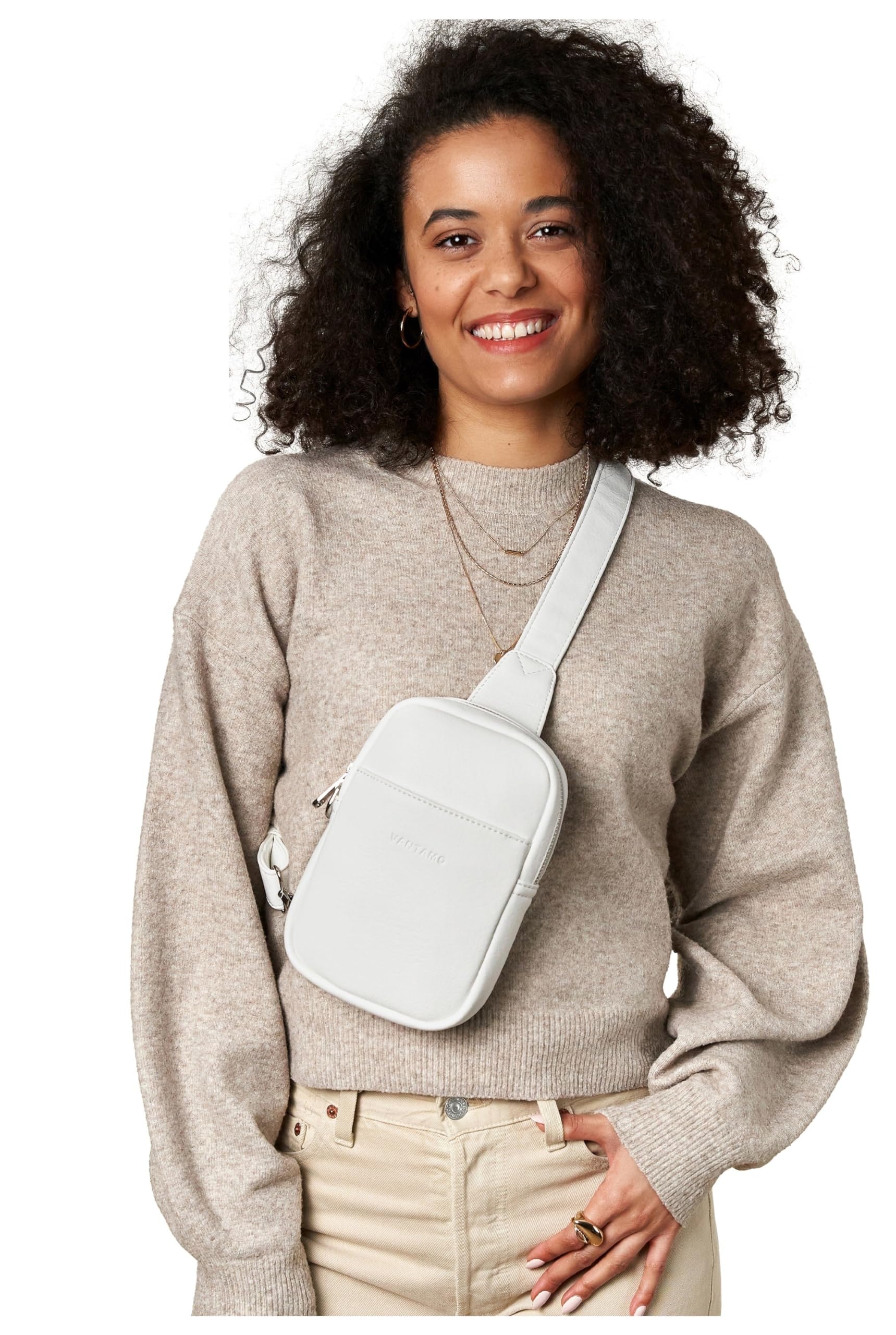 Vantamo Sling Bag for Women Adjustable Strap, RFID & Anti-Pickpocket Clip Cross Body Bags for Women, PU Leather Pack