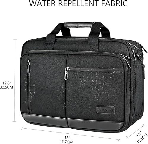 Miniatura 2 de VANKEAN Maletín para laptop para hombres y mujeres bolsa de 173 pulgadas repelente al agua y bolsa de mensajero expandible con correa bolsa de