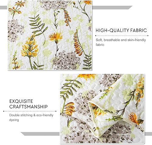 Miniatura 5 de Travan - Juego de edredón de 3 piezas ligero y reversible, ropa de cama de gran tamaño con fundas de almohada para todas las estaciones, estampado