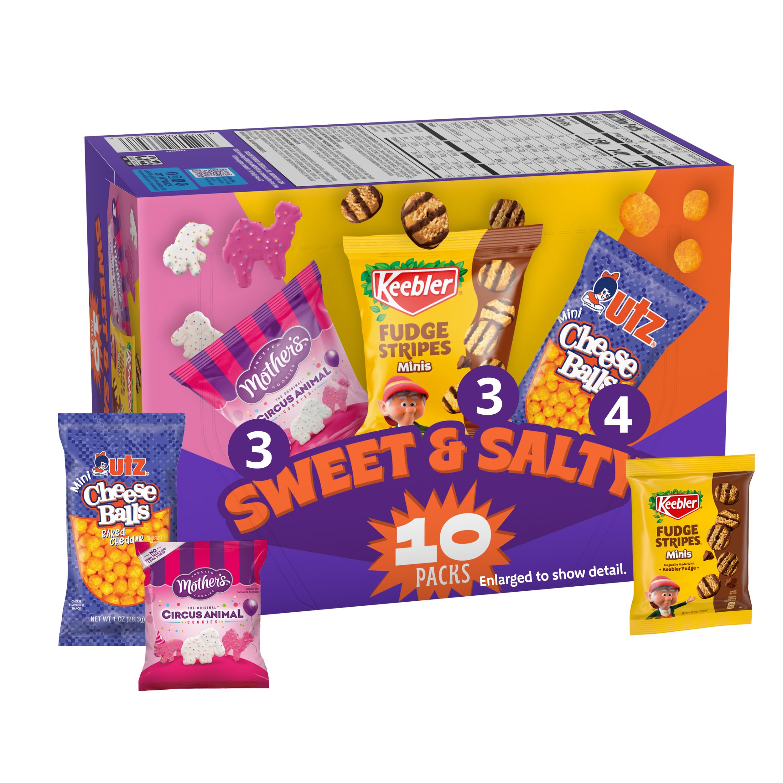 Keebler Sweet & Salty Variety Pack, Cookies & Cheese Balls, 10 Ct