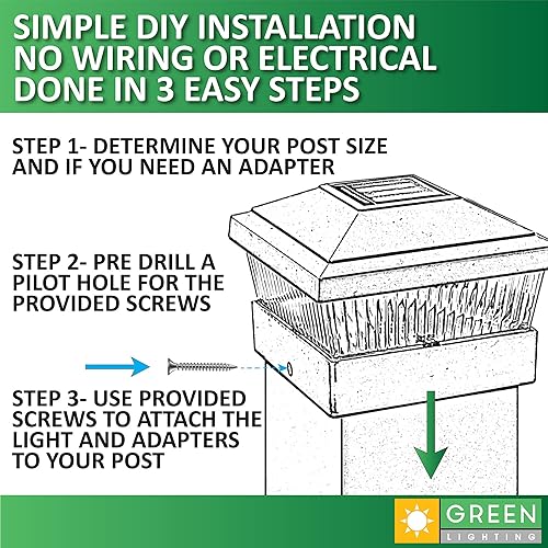 Miniatura 5 de GreenLighting Royalty - Foco de luz solar de 7 lúmenes para postes de madera de 10 x 10 cm y postes de PVC de 10 x 10 o 13 x 13 cm (2 unidades),