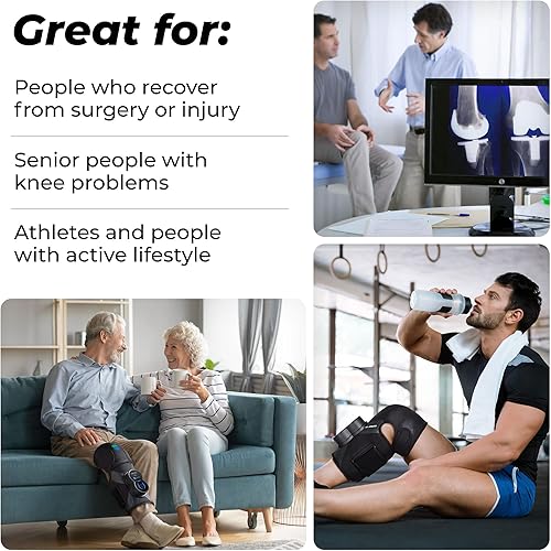 Miniatura 9 de REATHLETE Masajeador de rodilla Xpress para aliviar el dolor  Masajeador de piernas con calor y compresión