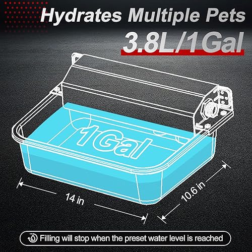 Miniatura 6 de Dispensador automático de agua de 1 galón3.8 litros para perros, cuenco de agua automático patentado para exteriores, dispensador de agua de acero