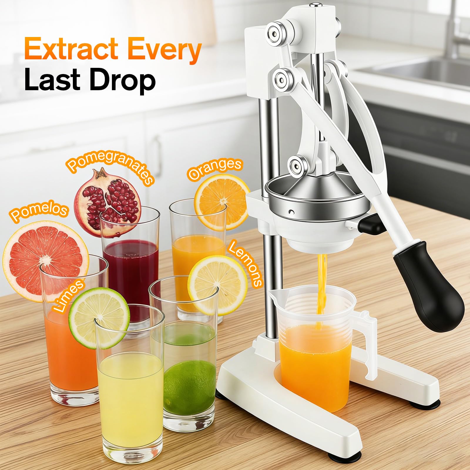 Exprimidor profesional manual, exprimidor de naranja manual para cítricos, exprimidor manual de metal, resistente prensa de frutas de acero inoxidable, exprimidor de naranjas, exprimidor de limones