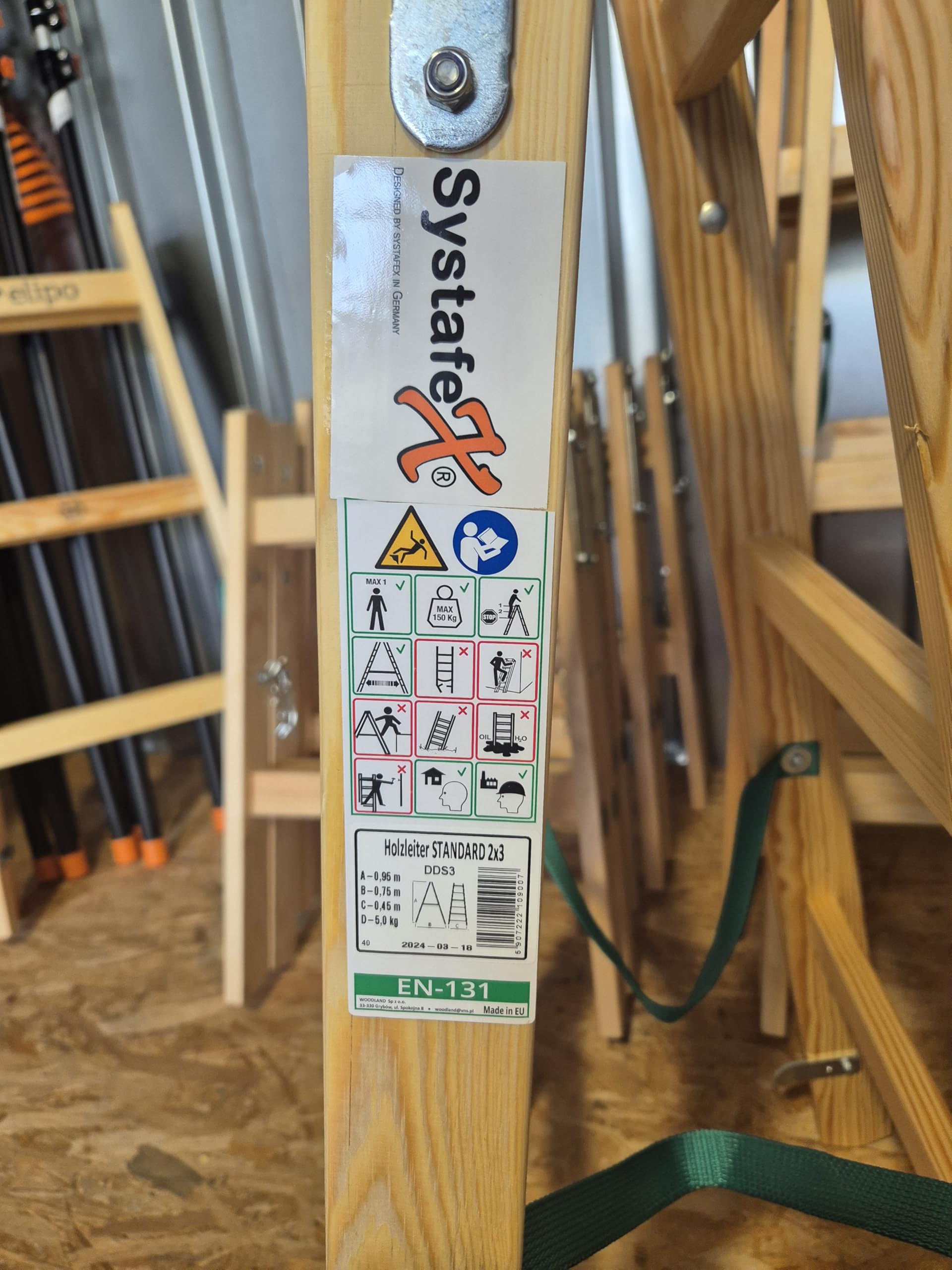 2x3 Stufen 95 cm Leiter Doppelstufenleiter Malerleiter Elektrikerleiter Stehleiter Holzleiter