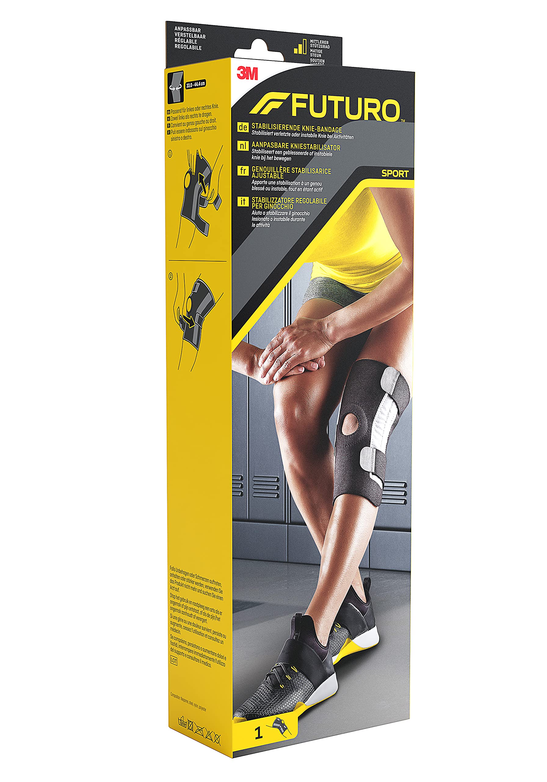 FUTURO Stabilisierende Knie-Bandage - Stabilisiert verletzte oder instabile Knie bei Aktivitäten - verstellbar