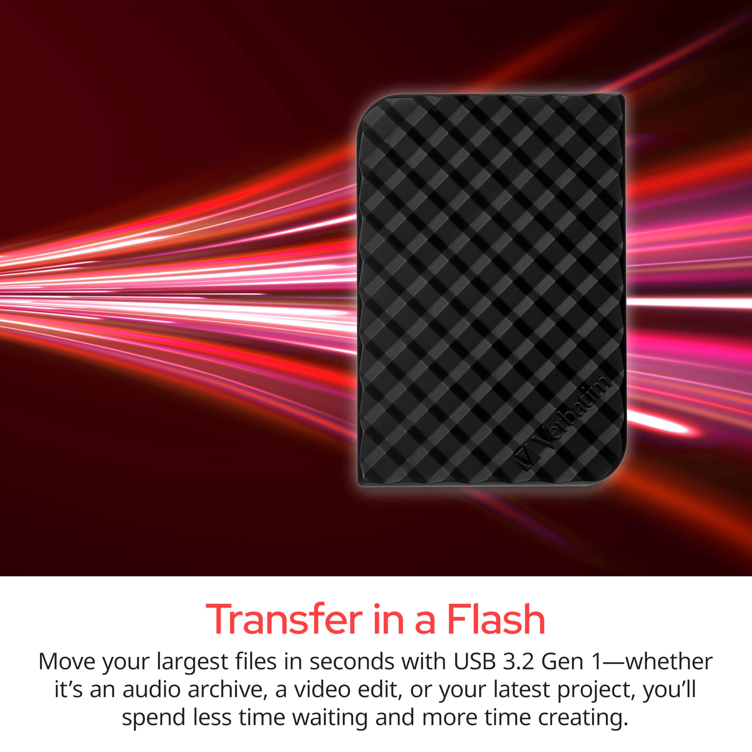 Verbatim Store 'n' Go Portable SSD, 512 GB, Schwarz, Externe SSD, USB 3.0 SSD, SSD extern, für Windows & Mac OS X, tragbares Laufwerk, USB-C, externes Flash Laufwerk
