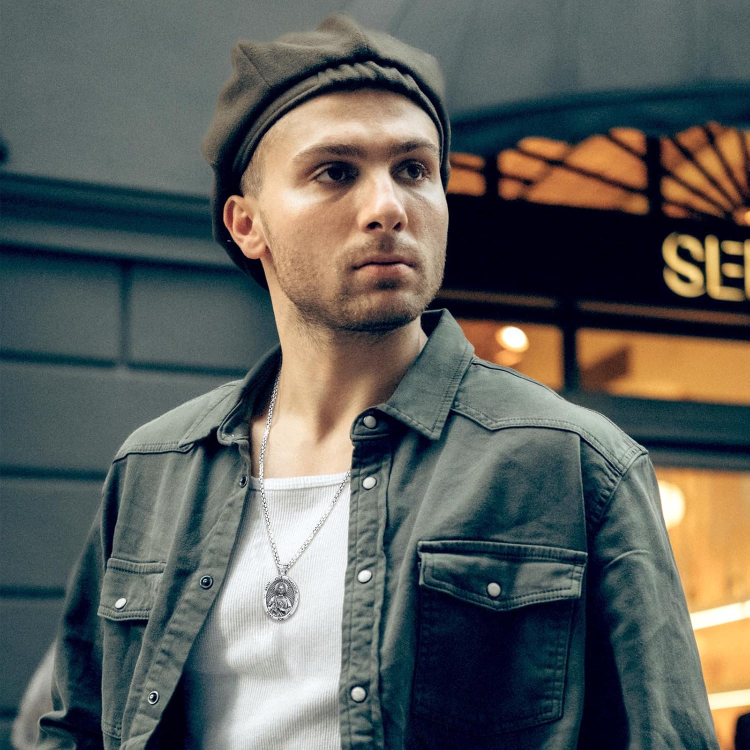 Patron Saint Medals Amulet Necklace 925 Sterling Silver Protection Jewelry for Men Women with 20"/22"+2" Rolo Chain - Image 5