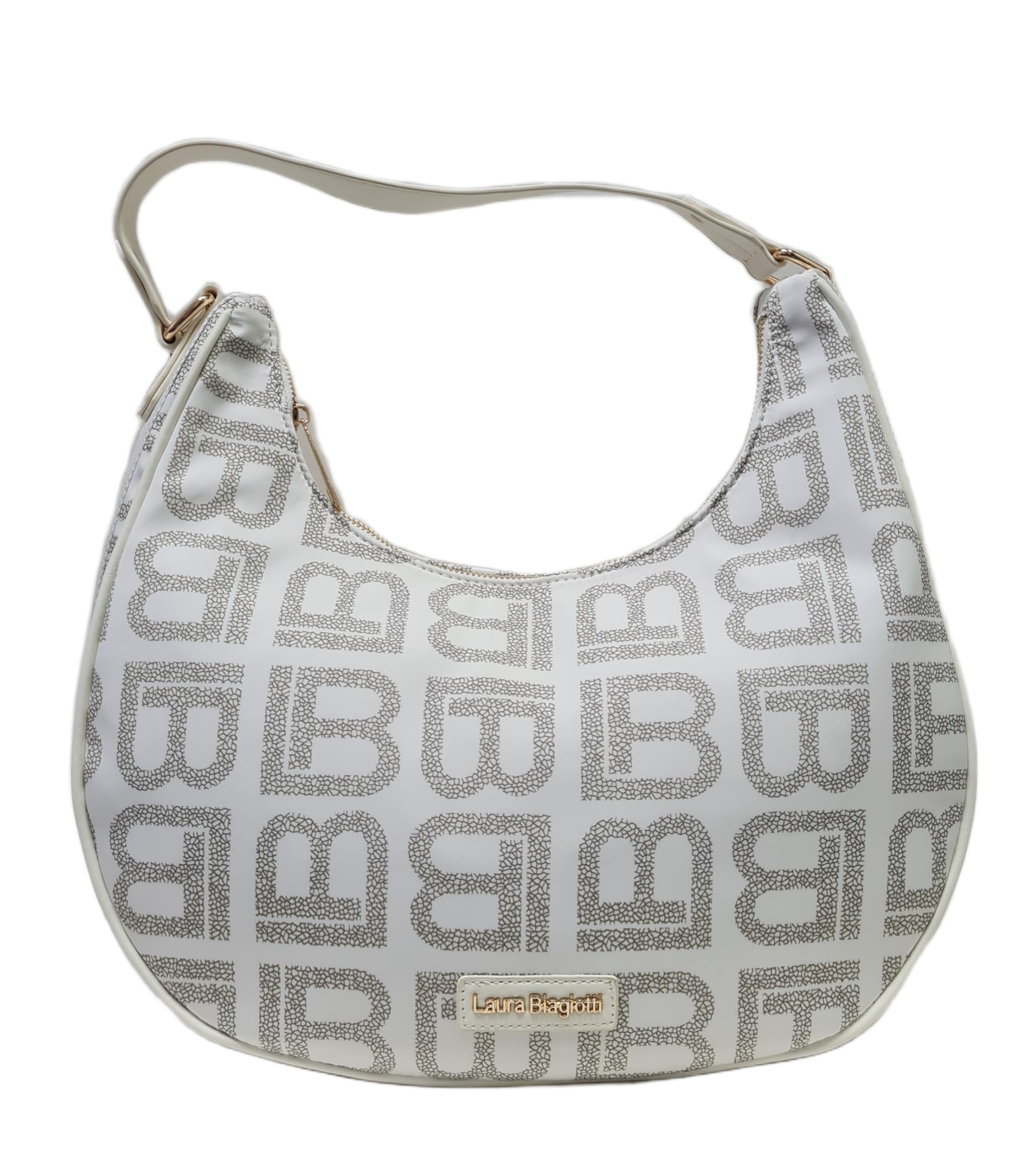 Laura Biagiotti Borsa a Spalla e Tracolla Donna Linea Dimension, Nylon Impermeabile, Logo LB, Riporti in Pelle Sintetica e Nastro Dimensioni 37x36x12 CM Art. LB26S-108-2 | Leggera