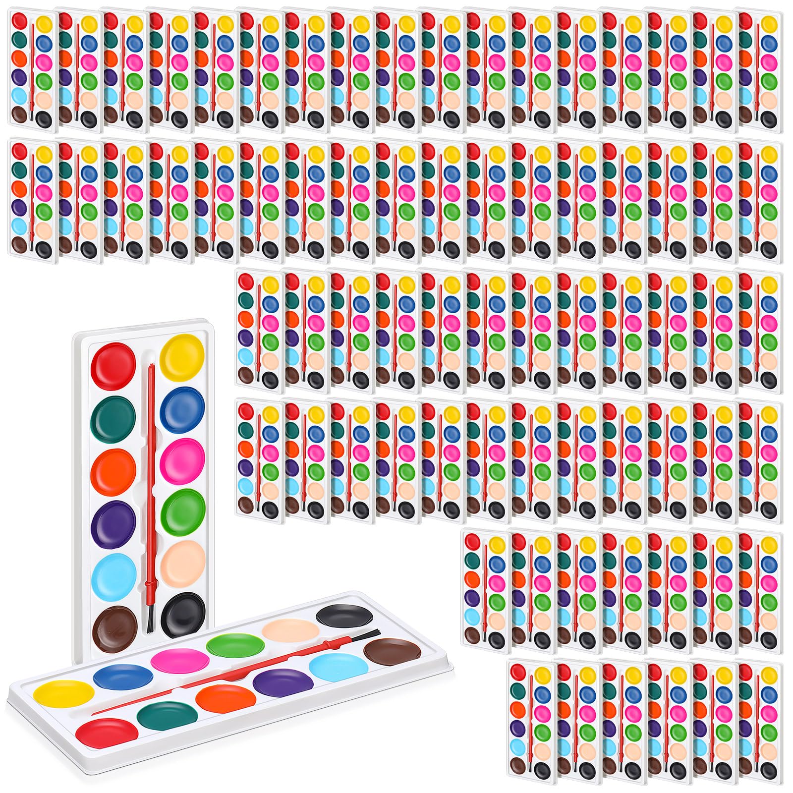 Peinture aquarelle enfants pour anniversaire et atelier créatif avec mini pinceau
