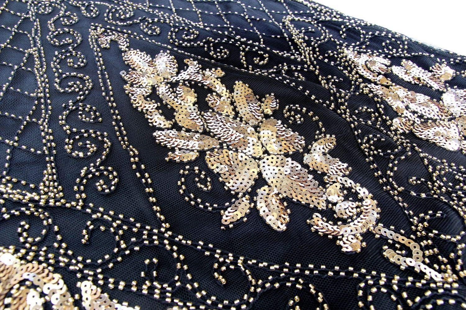 Women 1920s Gatsby Vintage Sequin Flapper Fringe Party Plus Dress with 20s Accessories Set