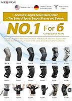 Vista 8 de NEENCA Rodillera profesional para dolor de rodilla, soporte de rodilla con bisagras con sistema patentado de fijación de correa X, fuerte