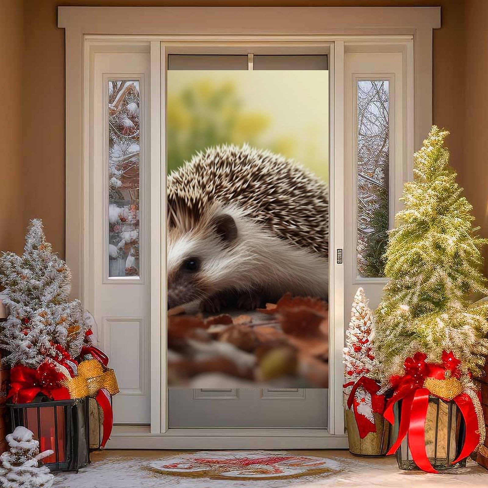 NTVOWPZO Hedgehog Door Curtains for Doorway Privacy Dividers Door Banner Blackout Curtains Fabric Door Window Curtain for Home Bedroom Kitchen Decor 35.4x70.9 in Decorative Banner