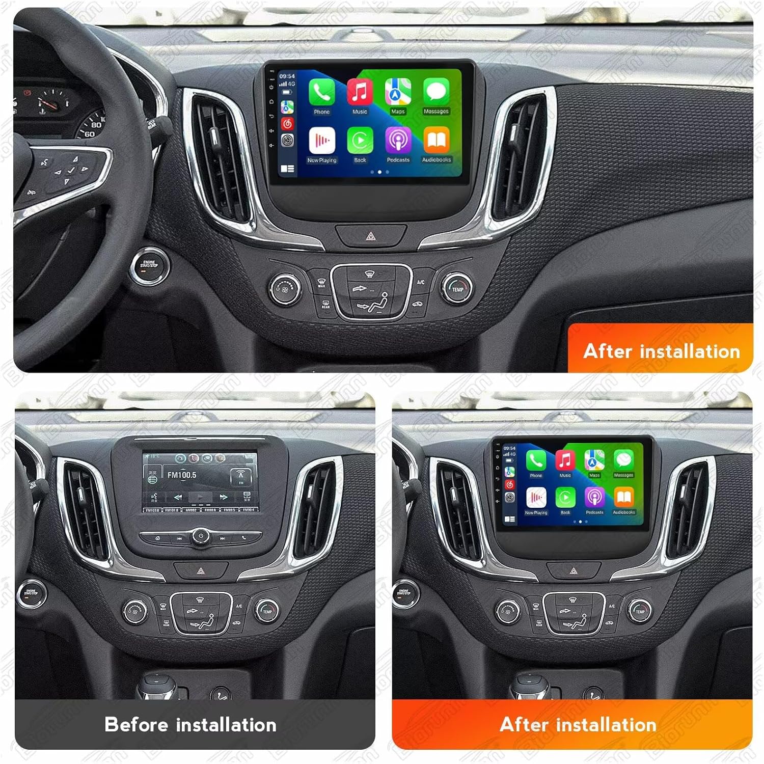 Stereo Radio for Chevrolet Equinox 2018-2024 - Biorunn Wireless Car-Play Android Auto GPS Navi - (4GB+64GB) Head Unit 10.1 Inch Blue-Tooth 5GWiFi RDS FM DSP Camera