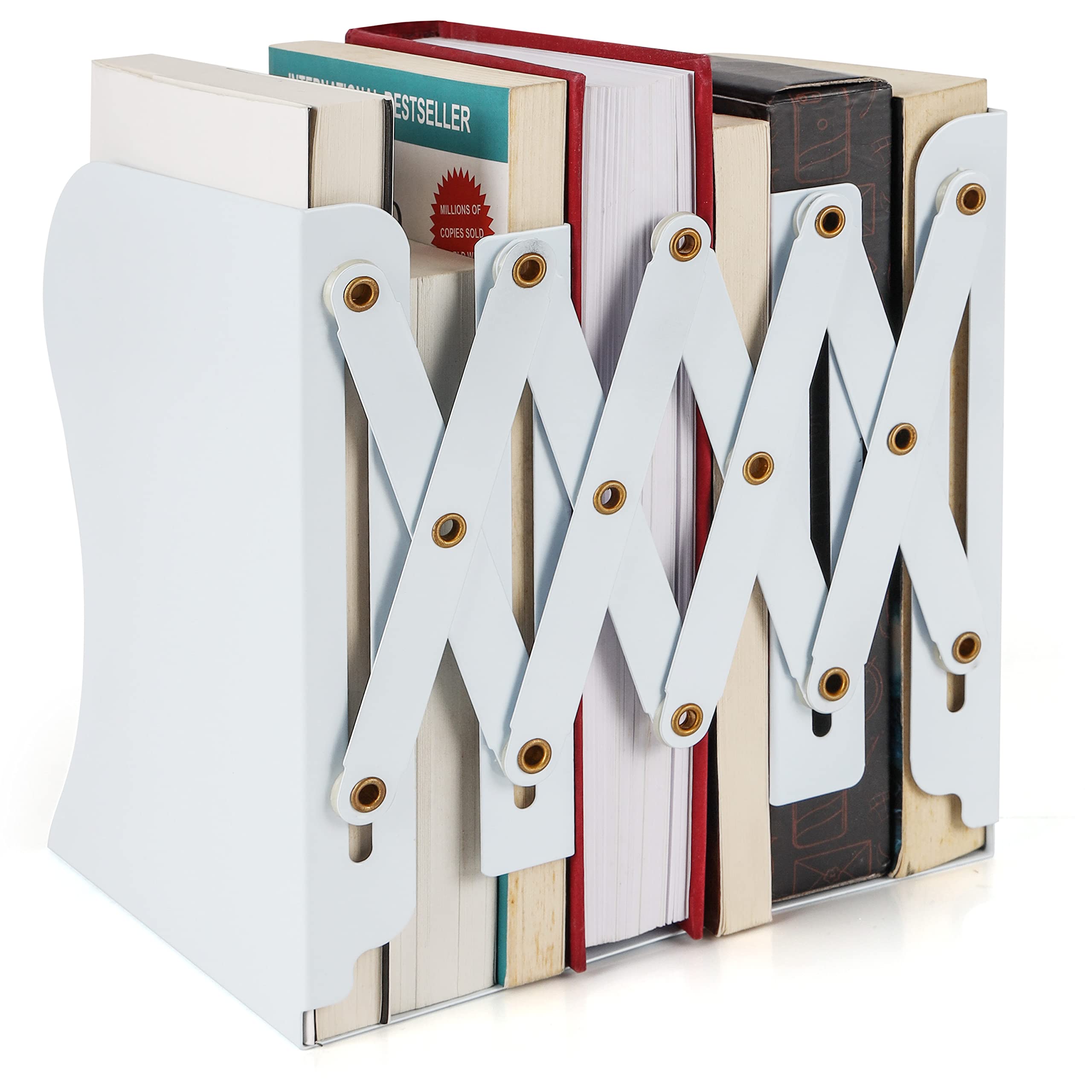 Fermalibri Regolabile Per Mensole | Estensibile Da 100 A 500 Mm | Organizza Libri E Riviste