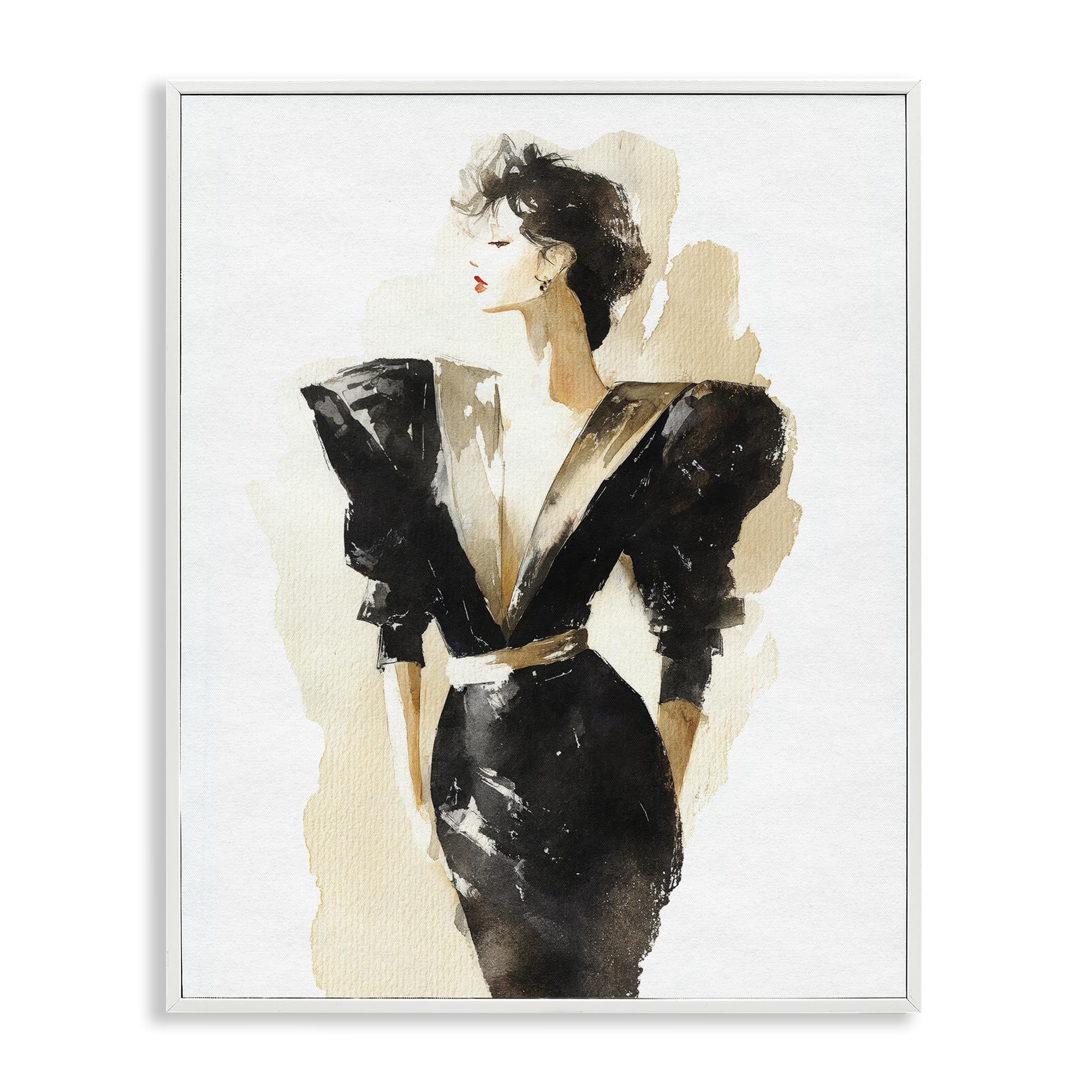 Stupell Industries Glamour Lady Velvet Attitude 'Timeless Velvet Attitude', Framed Giclee Art, White, 16 X 20 Inches, Easy To Hang And Sturdy, Made In Usa, By Svetlana Aleynikova