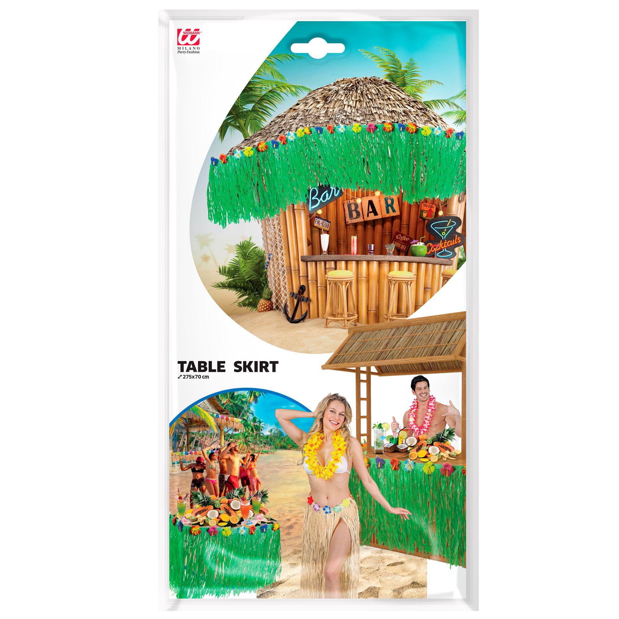 W WIDMANN MILANO Party Fashion - Tropical Table Decoration with Flowers, Table Cloth, Decor for Hawaiian Style Theme Party