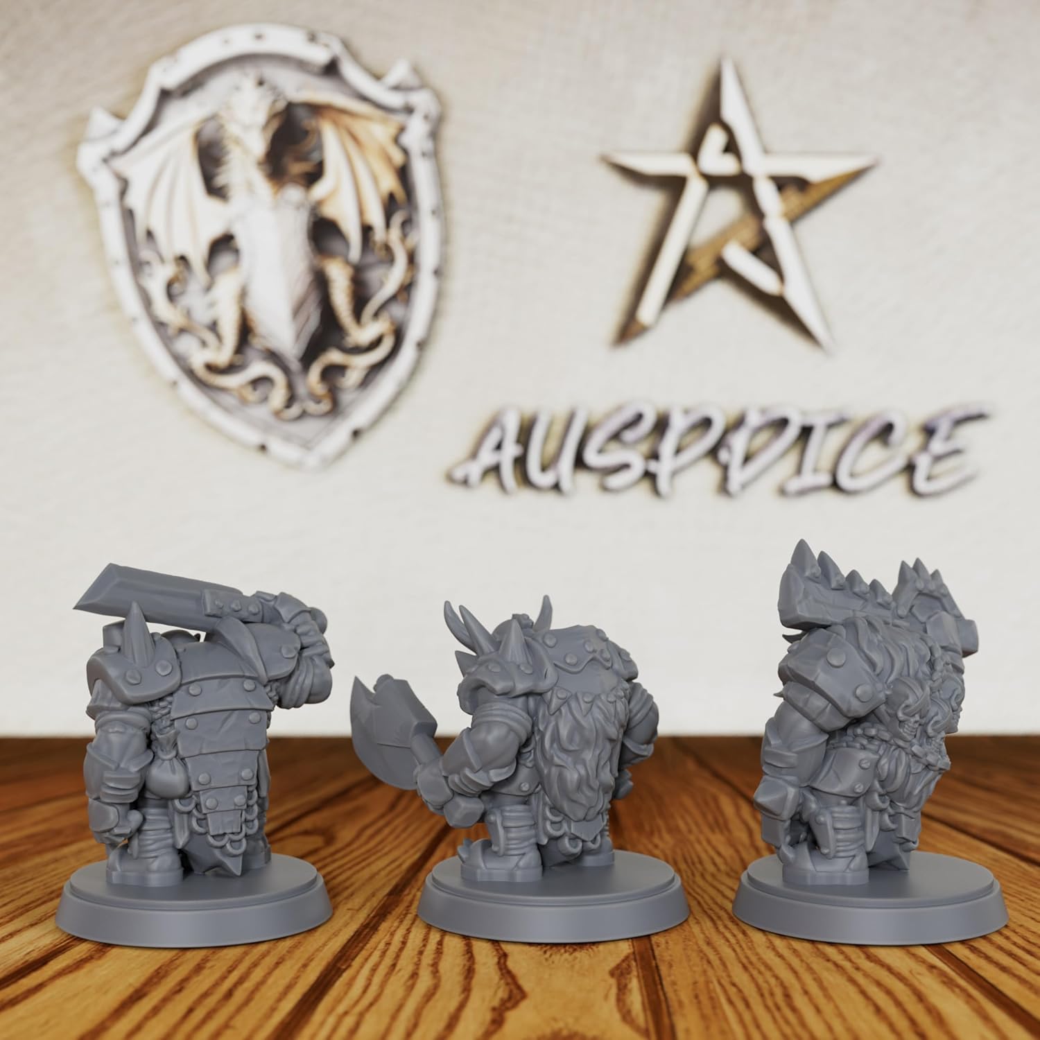 Gothic Heavy Armored Orc Squad - 3pc Unpainted 28mm Scale Brutal Warrior Figures for Tabletop Gaming, Fantasy Grunt Minis Figurine for TTRPGs - Ork Warriors (AS538) image 5