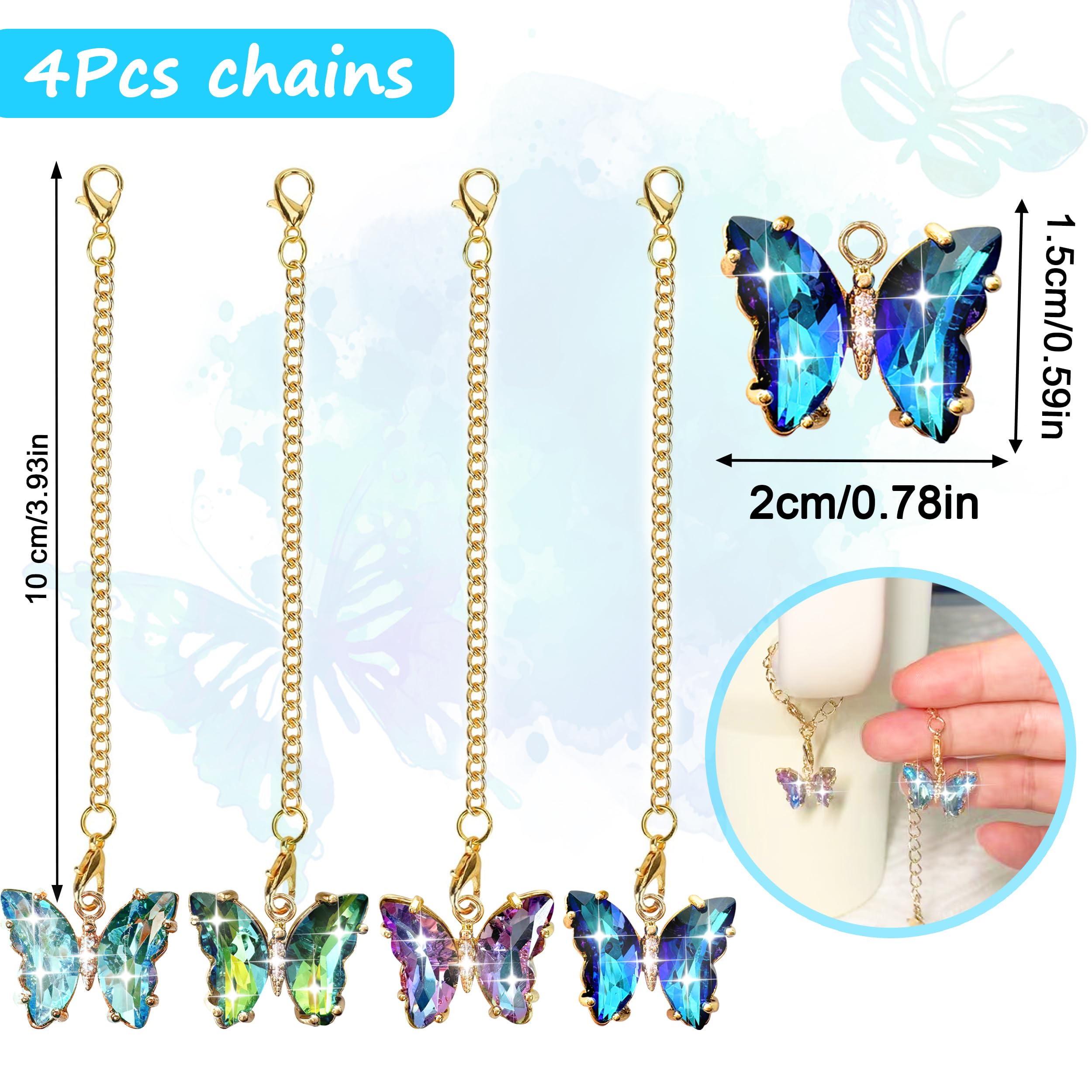 DLDXGXNR Charms for Stanley Cup Accessories Tumbler Handle Charm Cute Water Bottle Charms Glitter Personalized Identification Pendant(Butterfly)