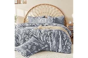 Reversible Grey Floral Duvet Cover King Size Bedding Set