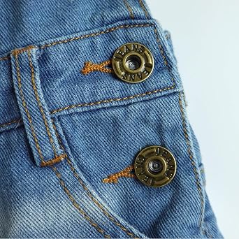 KIDSCOOL SPACE Little Big Girls Denim Overall Shorts,Boys Elastic Waistband Inside Ripped Jean Shortalls