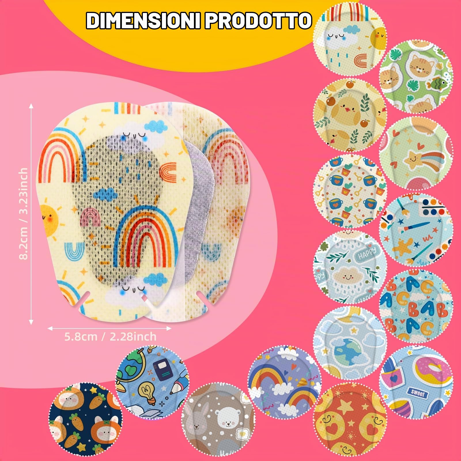 sdroceRyaM 90 pezzi, 15 modelli di cerotti adesivi per bambini, oscuranti e traspiranti, con motivi cartoon Cerotti per gli occhi Benda non tessuta per bambini con occhio pigro