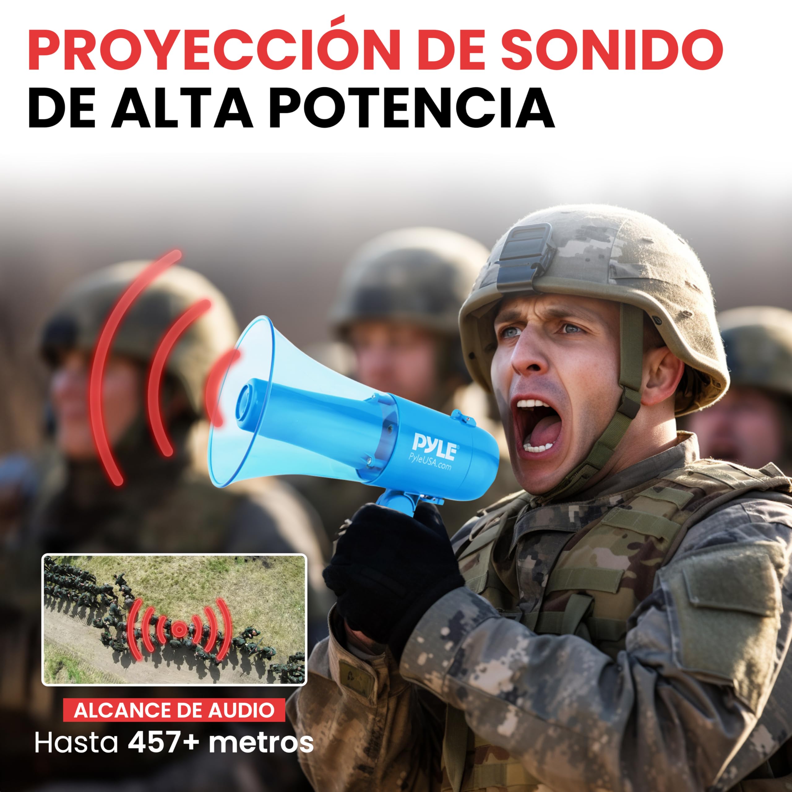 Pyle megafono, Portatil, A Prueba de Agua, Ideal para Interiores y Exteriores, Funciones de grabacion, Sirena y Musica, 30V — view 5