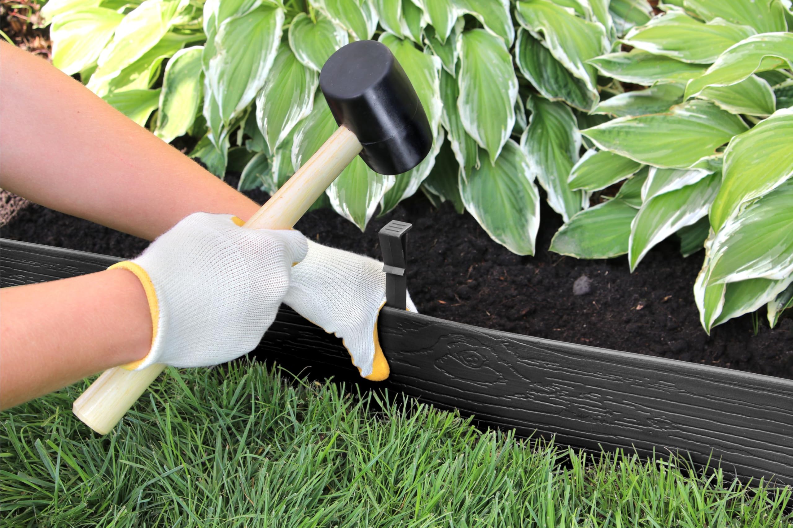 Bordo Da Giardino MASTER MARK Tavola Per Terrazza - 10,2 Cm X 12,2 M - Nero Con 10 Pioli - Bordure Per Aiuole E Prati