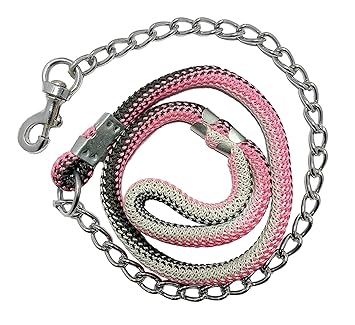 JAPIN Heavy Dog Half Chain Half Leash Cord Lead Rope Large Size 15mm Thick 5ft Long for Small Medium and Large Breed Dogs