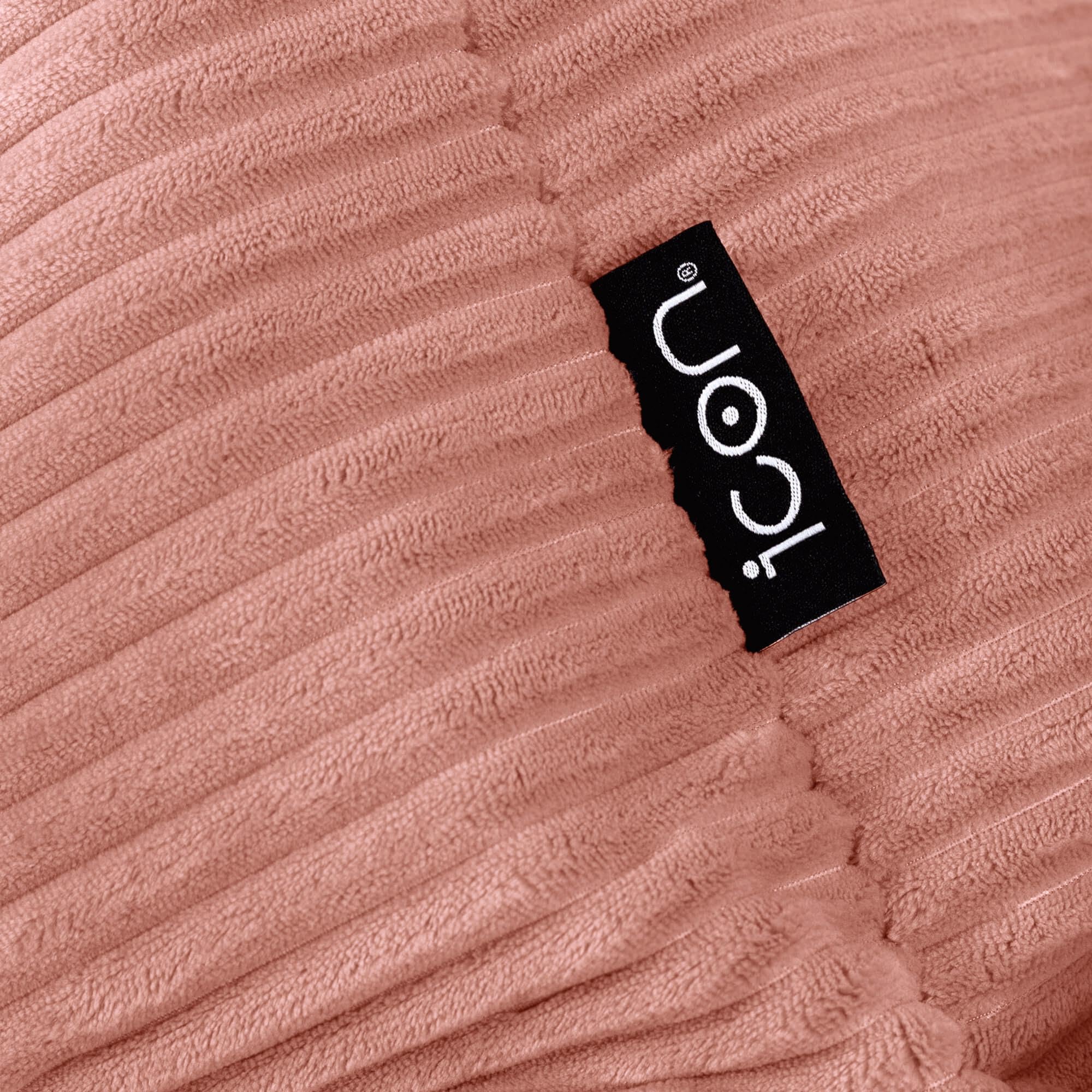 icon Dalton Pouf Bambini, Rosa, Velluto a Coste, Poltrona Sacco con Riempimento Incluso, Sedia Bambini, Mobili Camera da Letto