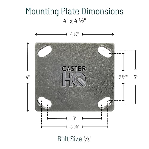 Miniatura 3 de CasterHQ - Rueda giratoria para carro de paneles de yeso de 8 x 2 pulgadas - Juego de 4 ruedas TPR - 700 libras cada una2800 libras juego de 4