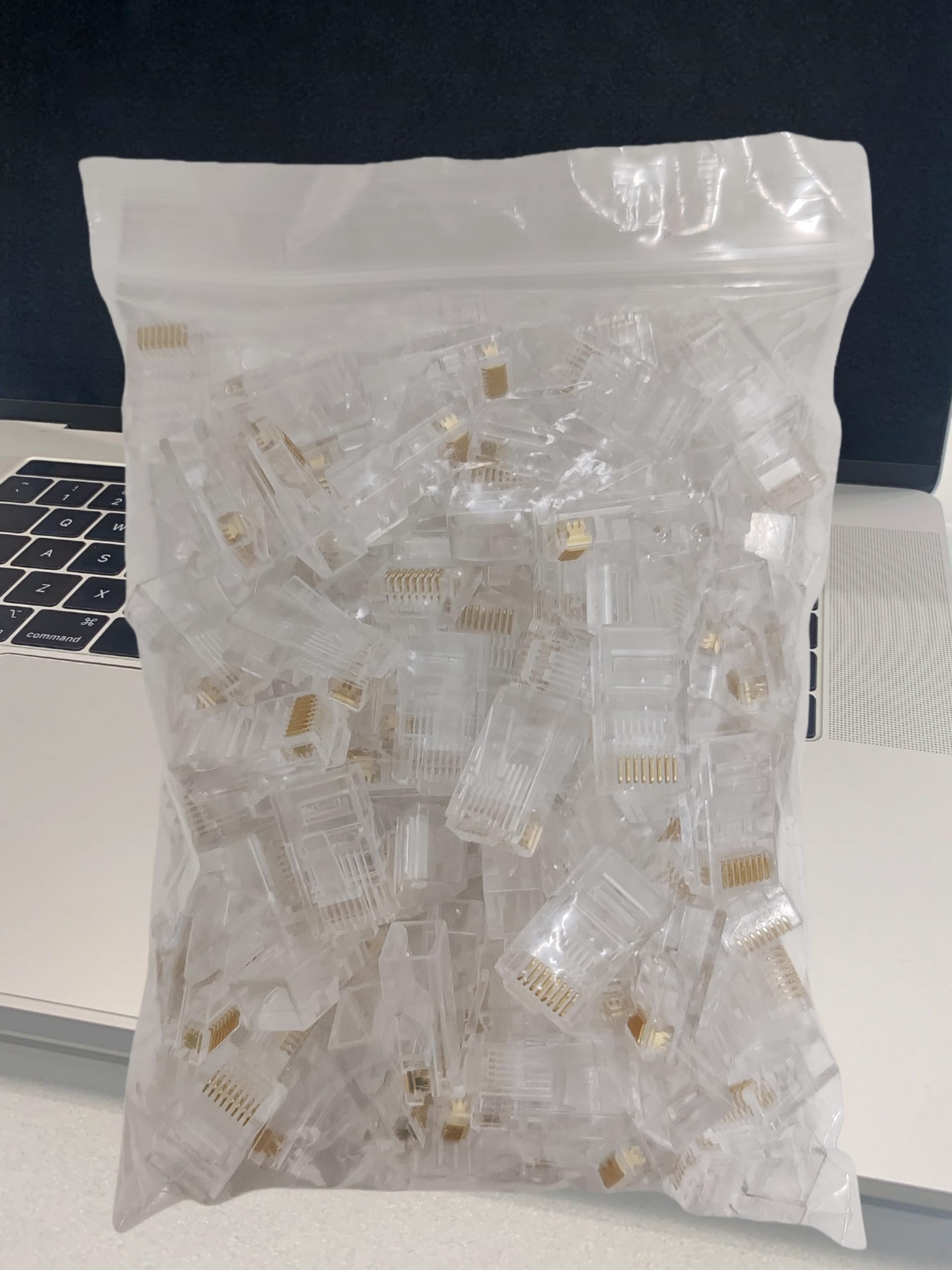 Lot de 100 connecteurs Ethernet RJ45 Cat5e Cat 6 extrémités/Cat5e Cat6 Prises modulaires/Connecteurs Ethernet/Connecteur réseau, 8P8C, UTP (Cat6 Pass)
