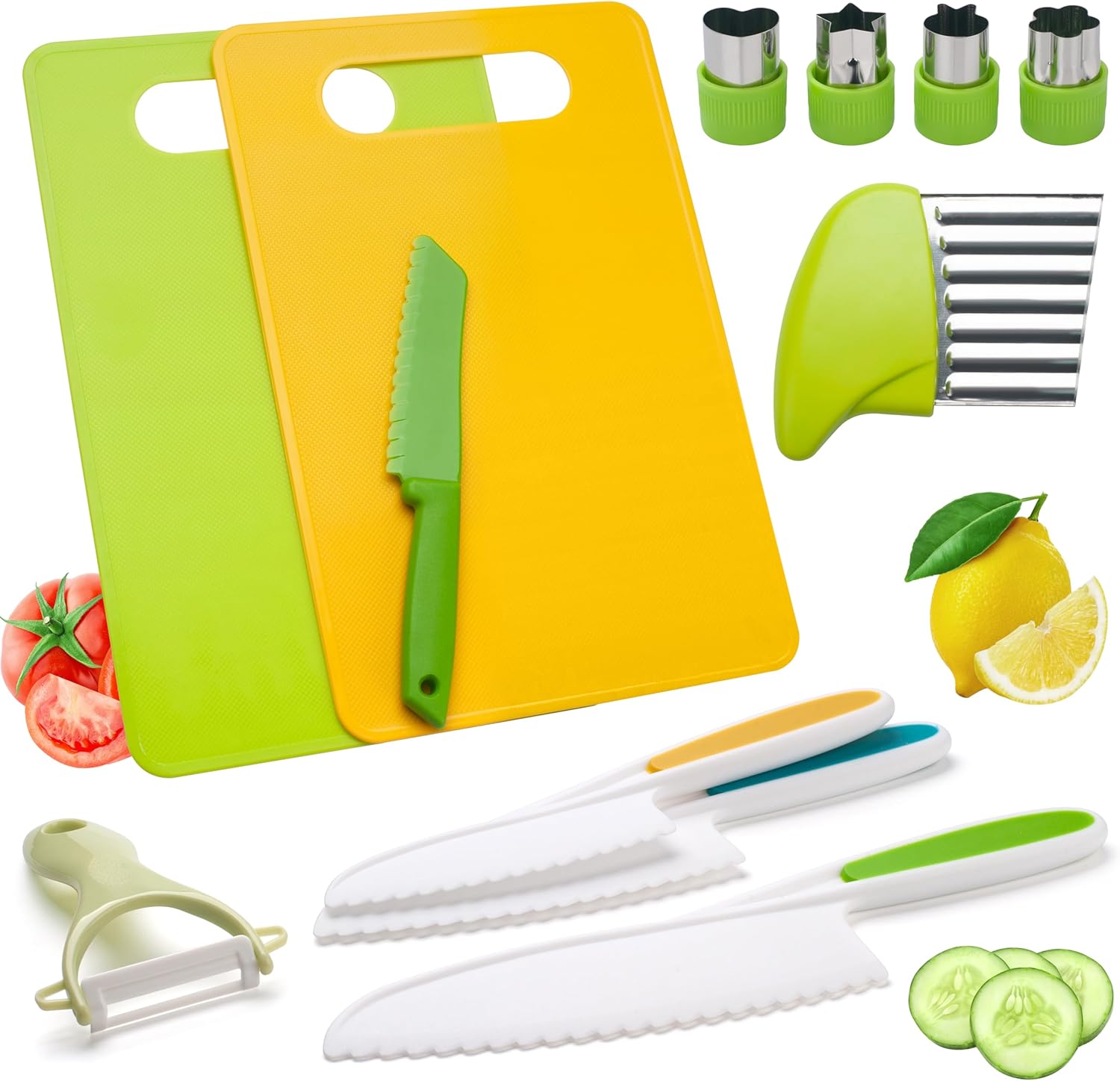 ONUPGO 13 Pieces Kids Knife Set Toddler Kitchen Friendly