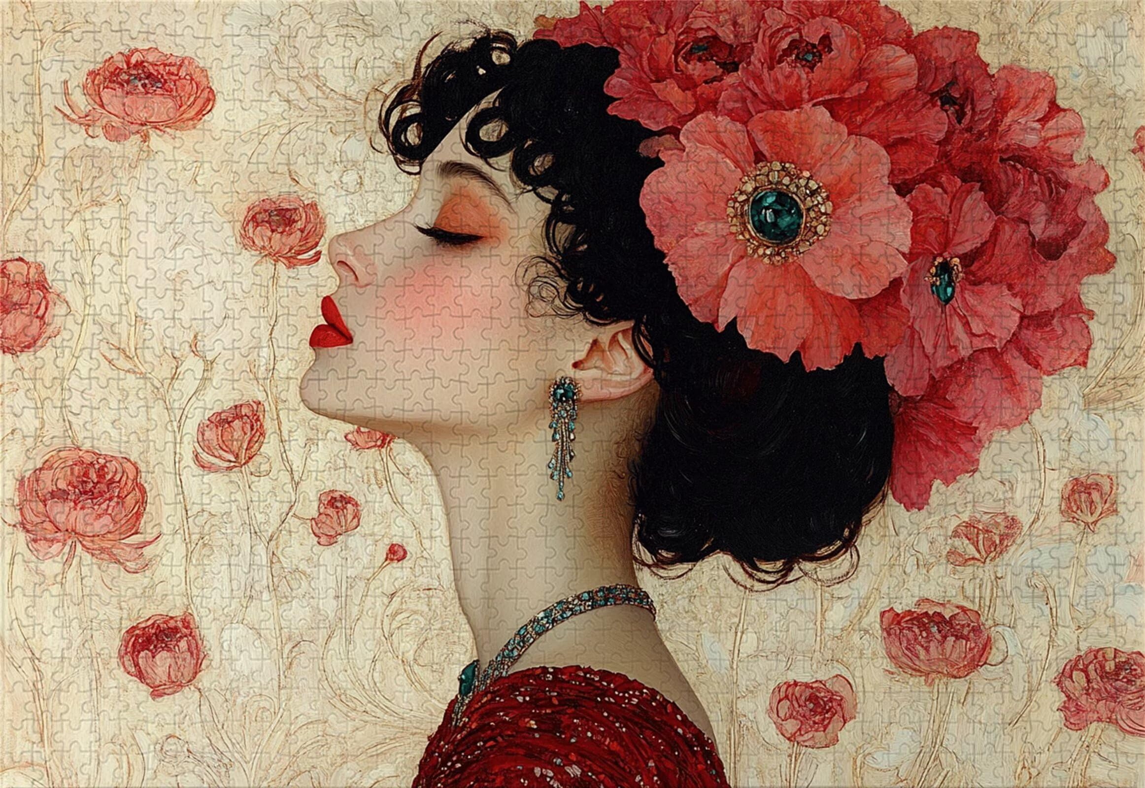 Frau Puzzle 5000 Teile Erwachsene Klassische Puzzles Blume Jigsaw Anspruchsvoll Impossible Schwer Pädagogisches Spielzeug Kinder Holzpuzzlem Groß Puzzlespiel Geeignet für alle Altersgruppen P-586