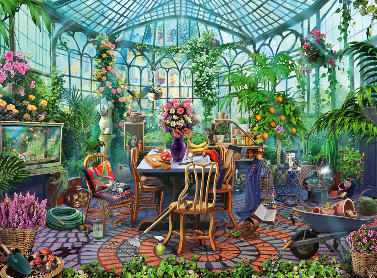 Morning in the Greenhouse 500 Piece Jigsaw Puzzle for Adults and Kids Age 10 Years Up