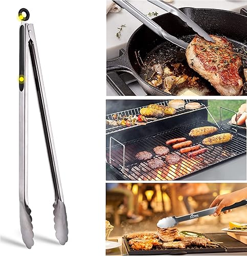 Miniatura 3 de Hotec Espátula de silicona flexible, espátula y pinzas de barbacoa de 16 pulgadas para cocinar