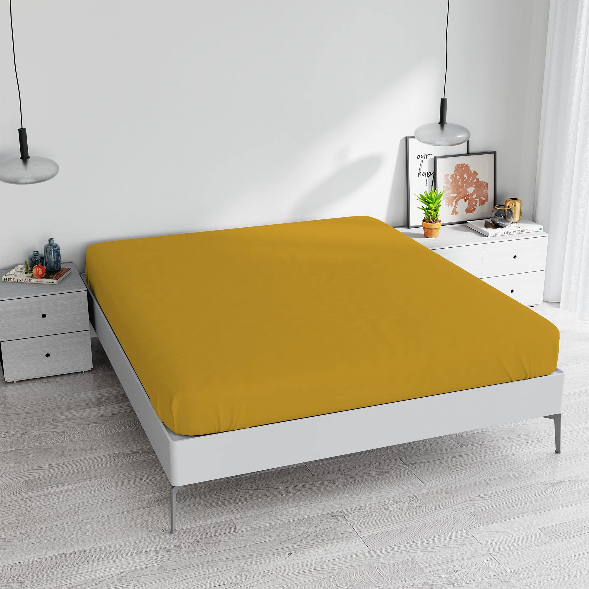 Spannbettlaken Für Doppelbett – 170x200 Cm, 100% Baumwolle, Mit Rundumgummi, Hergestellt In Italien
