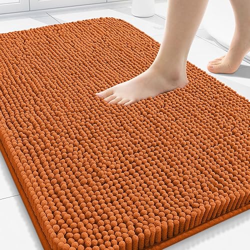 Miniatura 101 de Arotive Alfombras de Baño 30x20, Alfombras de Baño de Chenilla Shaggy Extra Suaves y Absorbentes, Lavables a Máquina con Respaldo de Goma