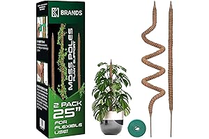 2-Pack Moss Pole: 25’ Monstera Plant Support