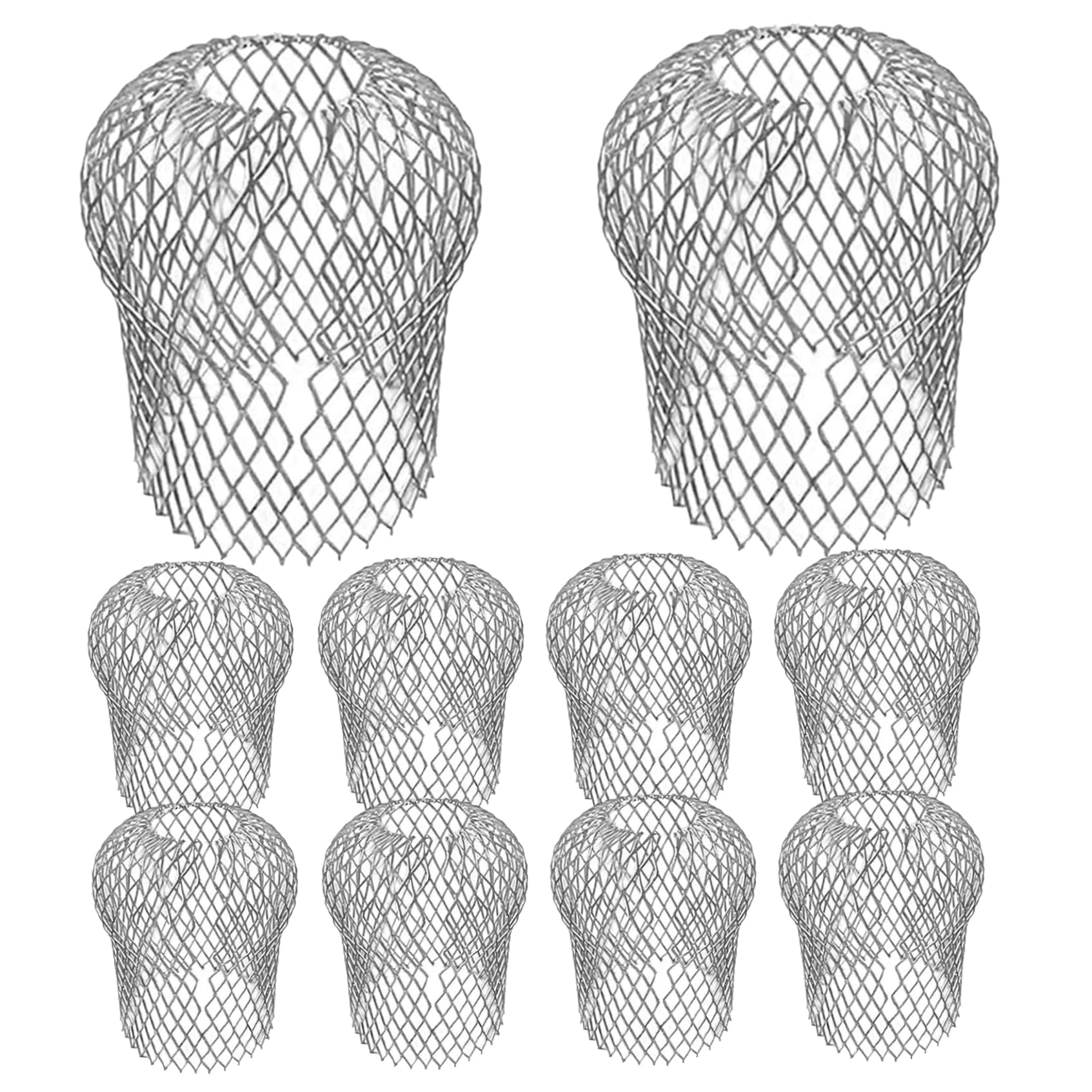 Gutter Guard, 10Pcs 3.9x7.1in Aluminum Downspout Filter with Mesh for Leaves - Gutter Filter