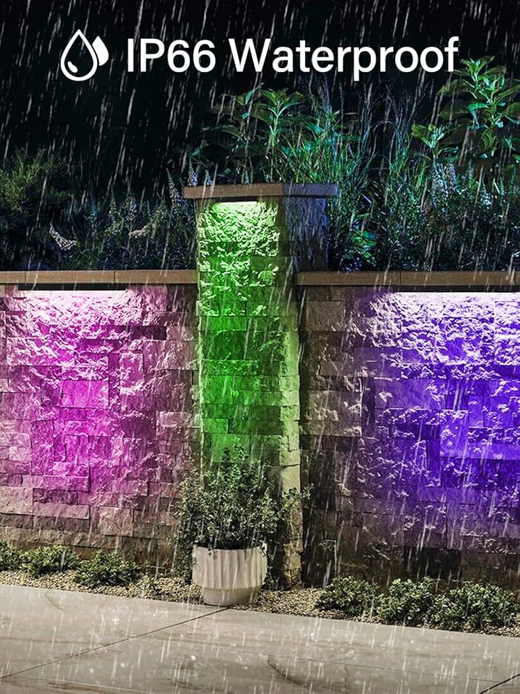 DOREIO 5W RGB Retaining Wall Lights 7 inch LED Hardscape