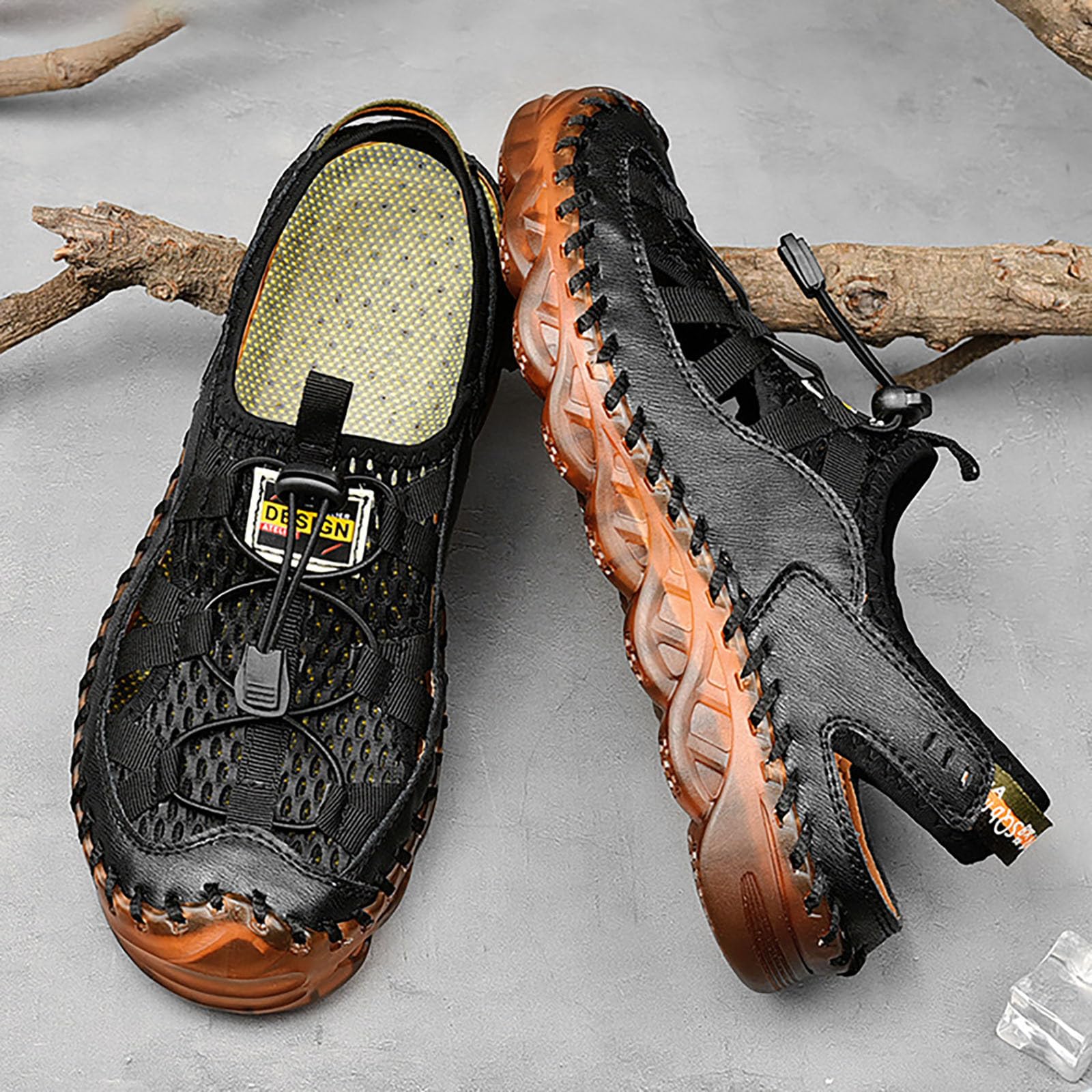 sandalia barefoot Sandalias para hombres Nuevo verano Ahueca hacia fuera Zapatillas de cuero Sandalias casuales Zapatos de playa de blanda sandalia barefoot chanclas de vestir hombre