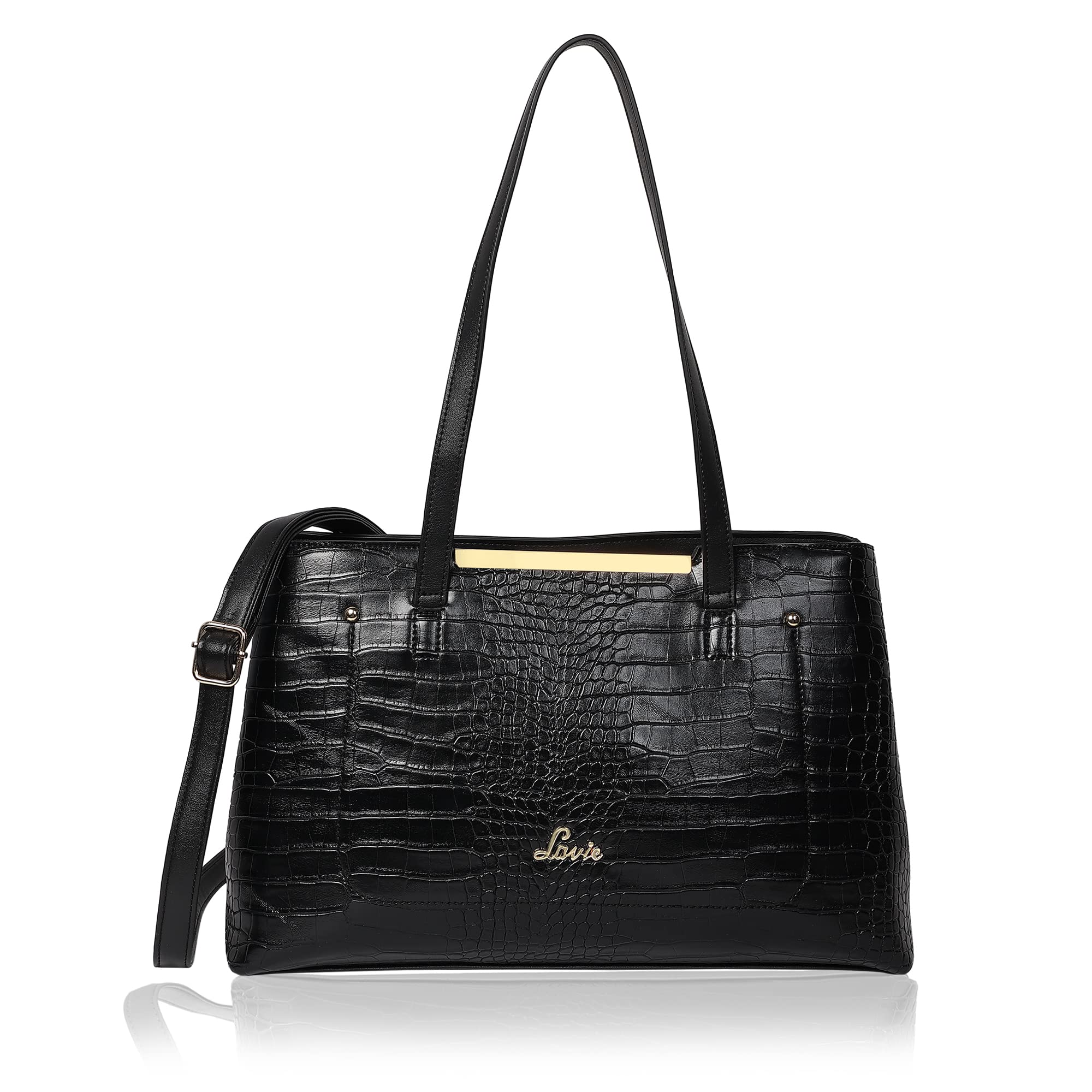 Lavie Glossy Croco Viga Womens Medium Satchel (B0B568QQNP) Amazon Price History, Amazon Price Tracker