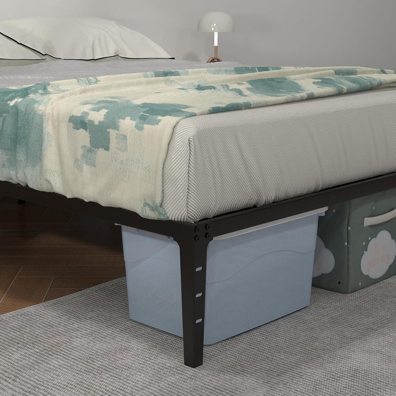 Gyabnw Queen Size Bed Frame, Metal Platform Heavy Duty Steel, All-Metal Support System, No Box Spring Needed, Easy Assembly - Queen