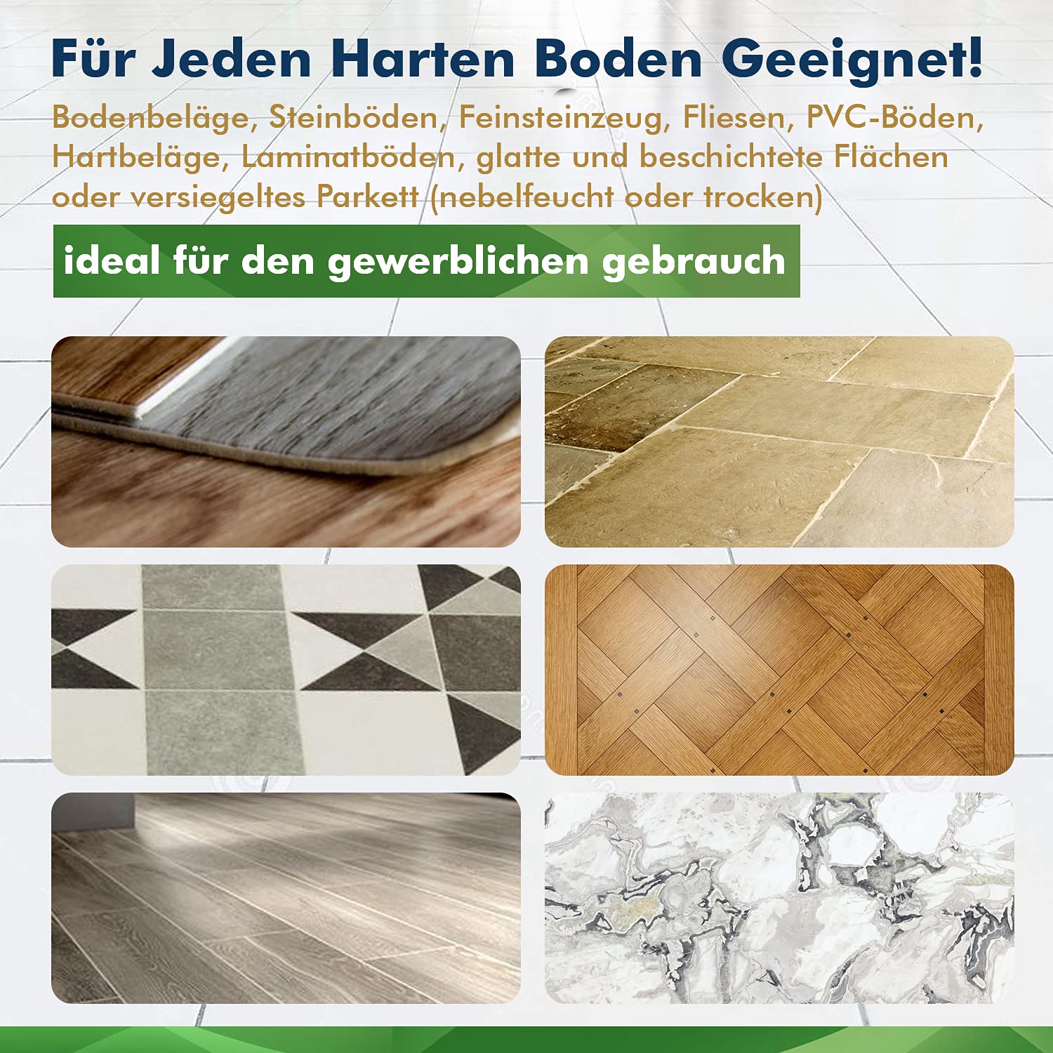 Okaei 10 Stück Wischmopp Bezug (40 cm) - Bodenwischer-Wischbezug zur Trocken- & Nassreinigung - Bodenwischer-Bezug für alle Gängigen Wischmopp-Halter und Pressen - Hochwertiger Wischer-Bezug Blau