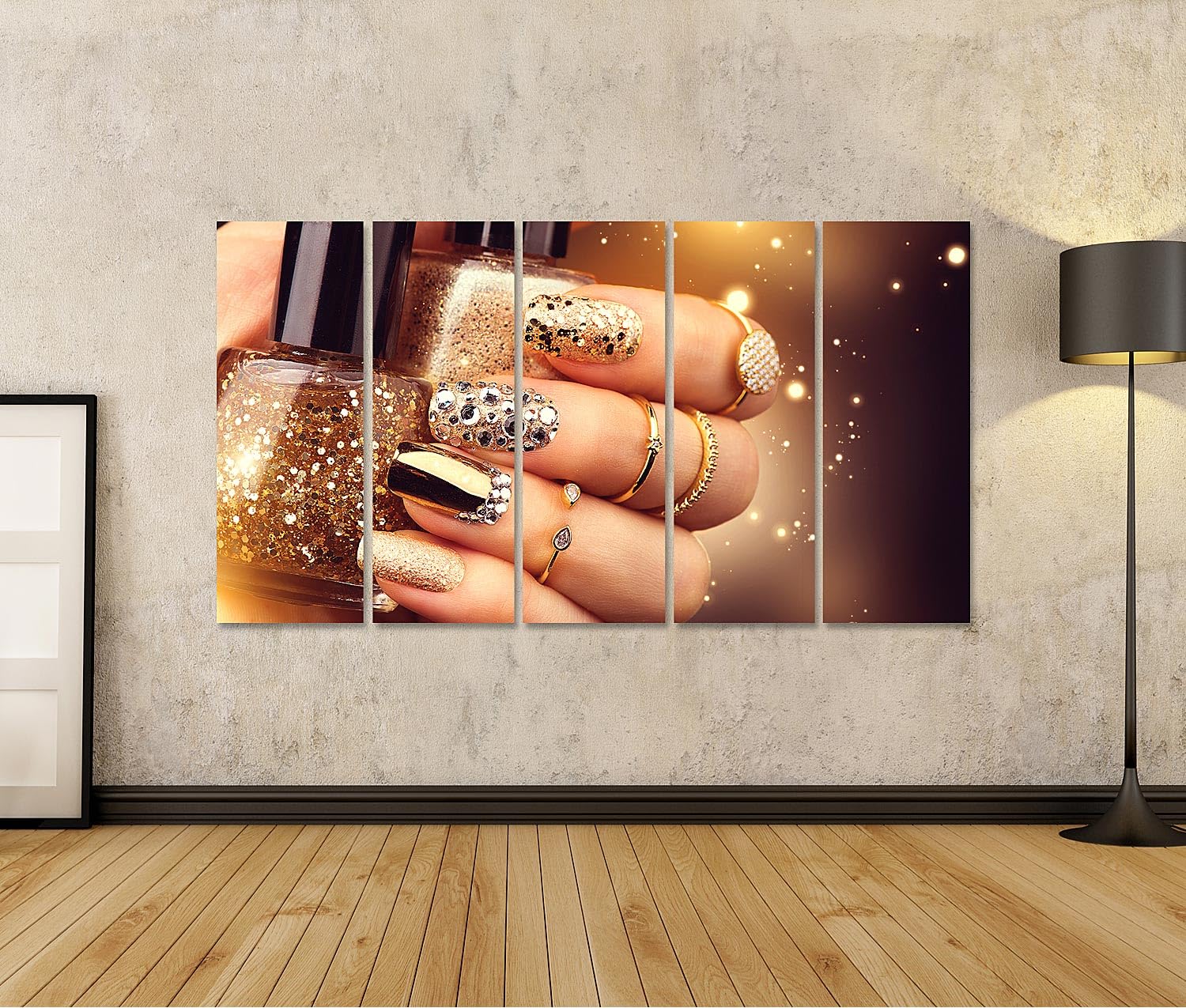 islandburner Primer cuadro sobre lienzo, botellas de esmalte de uñas brillantes y uñas brillantes cuadros murales carteles