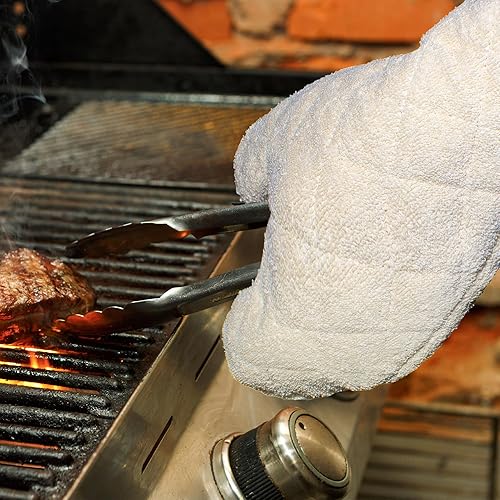 Miniatura 2 de Nouvelle Legende Guantes de horno acolchados de algodón de larga duración, protección contra el calor, 17 pulgadas, juego de 2