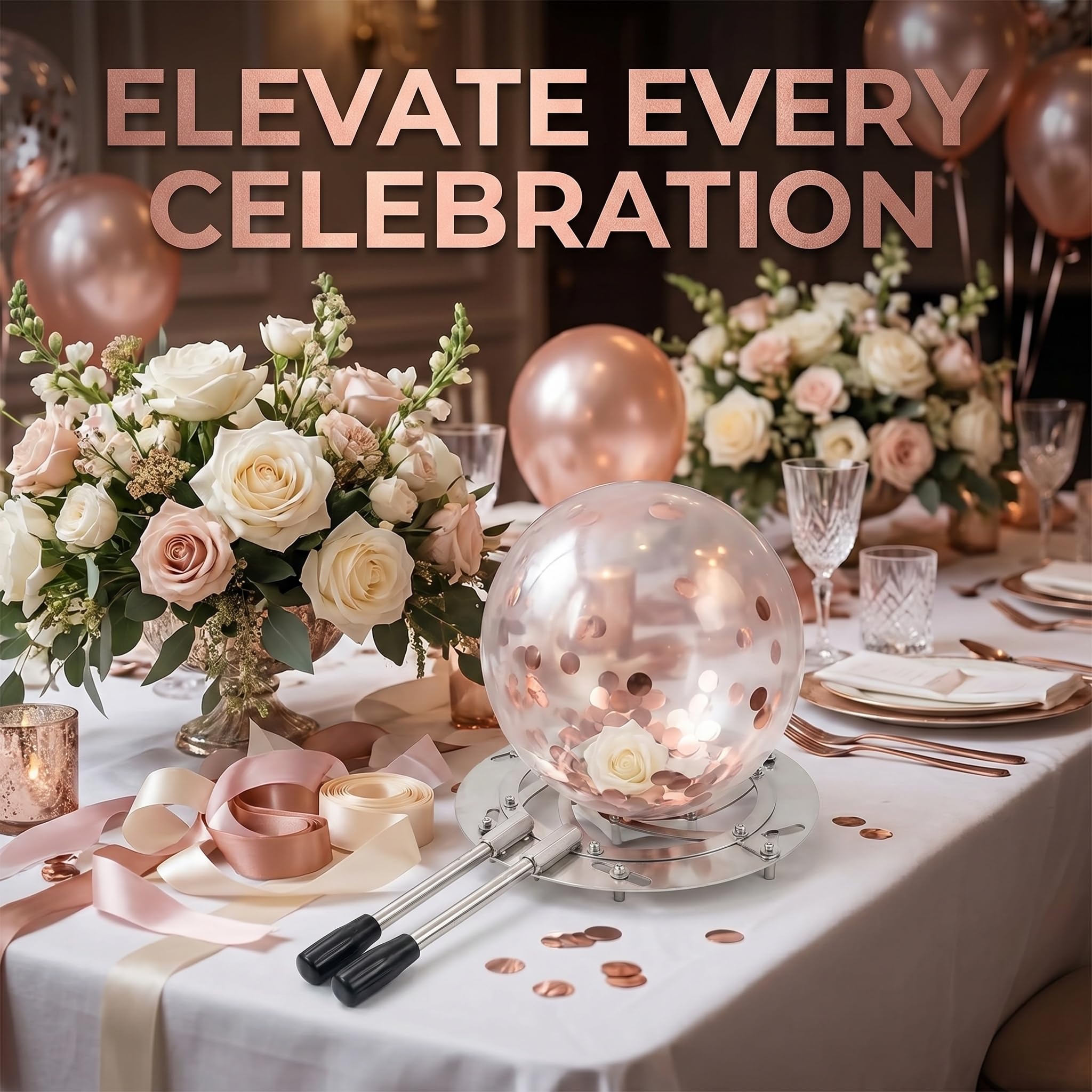 Ballon-Expander Aus Edelstahl, Ballon-streckwerkzeug Zum Befüllen, Maximale öffnung 18,5 cm, Verstellbare öffnung, Für DIY-ballonrosensträuße Und Hochzeiten
