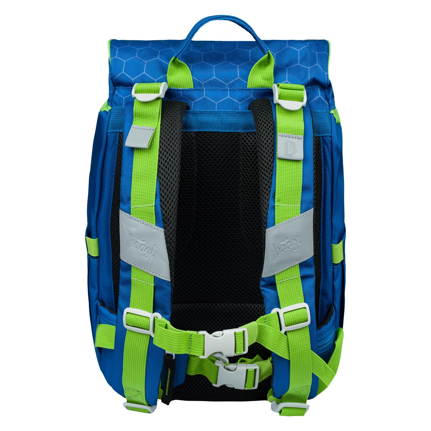 Baagl Schulranzen Jungen Set 5 Teilig Airy Schultasche 16,5 l - Fußball | Ergonomischer Schulrucksack und Ranzen für die Grundschule mit praktischem Zubehör wie Turnbeutel, Schürze und Brustbeutel.