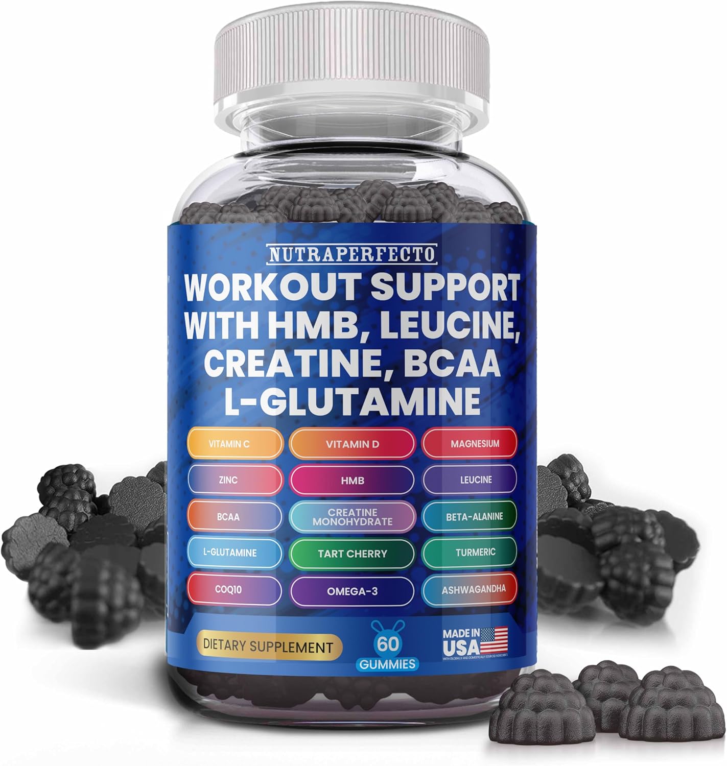 Sugar Free Workout Recovery Gummies with HMB, Leucine, Creatine, BCAA, Natural Vegan Supplements for Pre Post Athletes, Gym Enthusiasts & Active Lifestyles – Boost Energy, Endurance & Muscle Repair Sugar Free Workout Recovery Gummies with HMB, Leucine, Creatine, BCAA, Natural Vegan Supplements for Pre Post Athletes, Gym Enthusiasts & Active Lifestyles – Boost Energy, Endurance & Muscle Repair